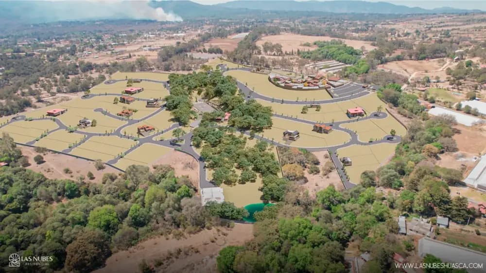 Vista del desarrollo Las Nubes Residencial en Huasca