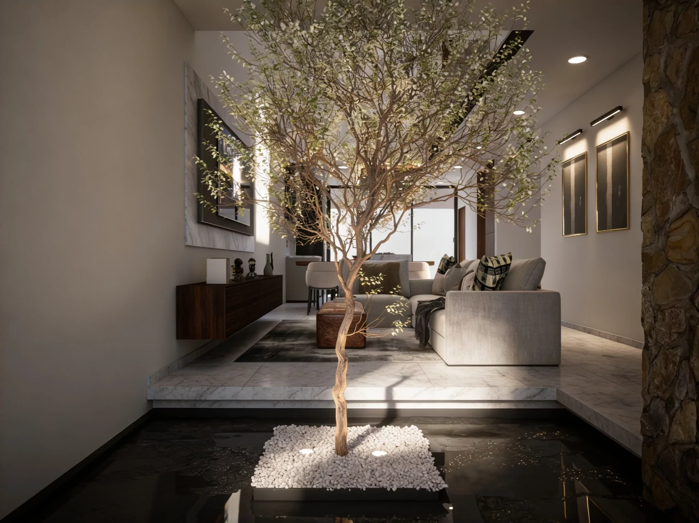 Patio interior · Sala · Algia, Colección Gemas en Altara 164
