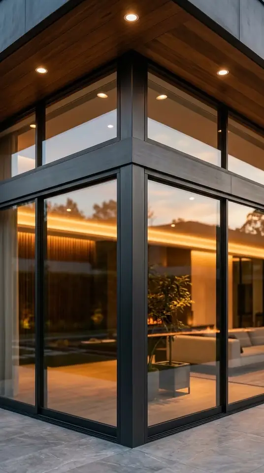 Fachada contemporánea de residencia premium